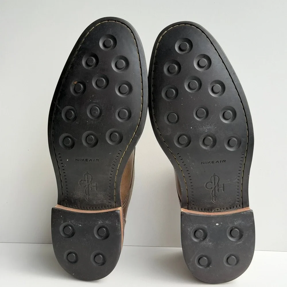 Cole Haan‎ Centre Street Derby Shoes Mens 9 Brown Leather Plain Toe Nike Air